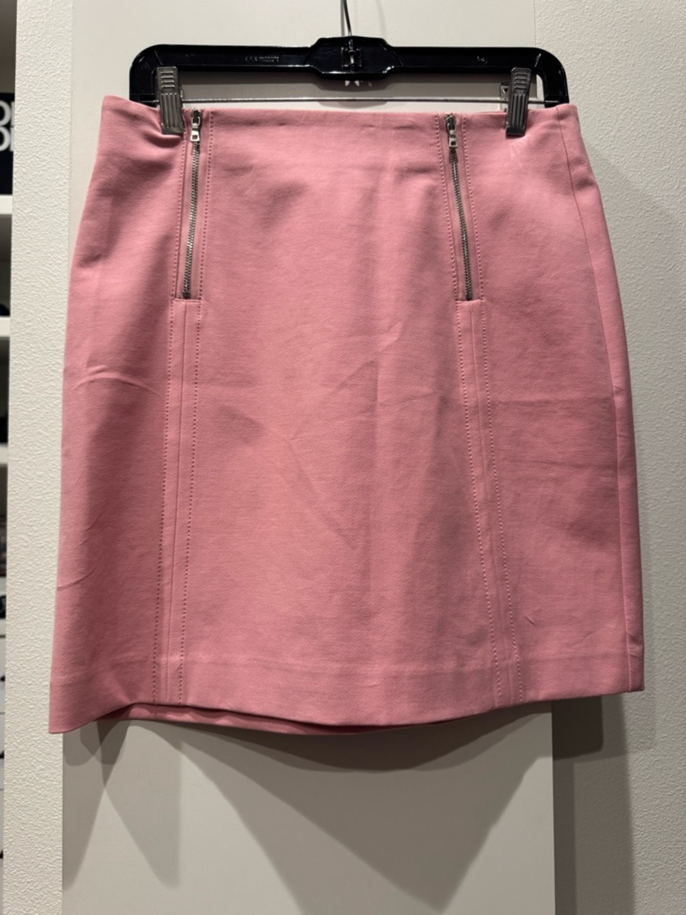 LOFT Pink Double Front Zippers Skirt